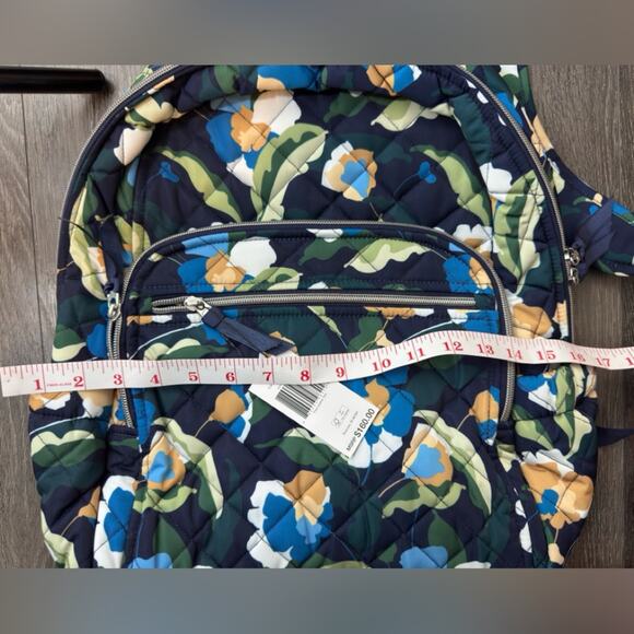 Vera Bradley Campus Backpack In Immersed Blooms Performance Twill Blue Green NWT - Picture 9 of 12